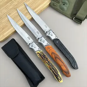 Portable Multi-Function Outdoor Camping Locking Folding Knife 5.3-inch Blade Nylon Handle Safety Lock Men's Gear Lightweight Includes Sheath EDC Tool