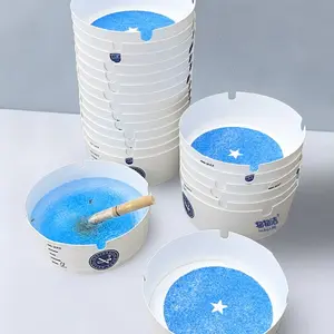 Individually Wrapped Disposable Ashtrays 25-Pack Convenient Clean Smoking Tool for Car Indoor Outdoor Blue Sand Design