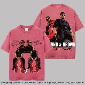 [X-26] The Raymond & Brown Tour 2026 Graphic Premium Acid Washed Cotton T-Shirt , Breezy Fans Hip-Hop Shirt, The R&B Tour Merch, R&B Fan Graphic Tee, Team Breezy Concert Outfit