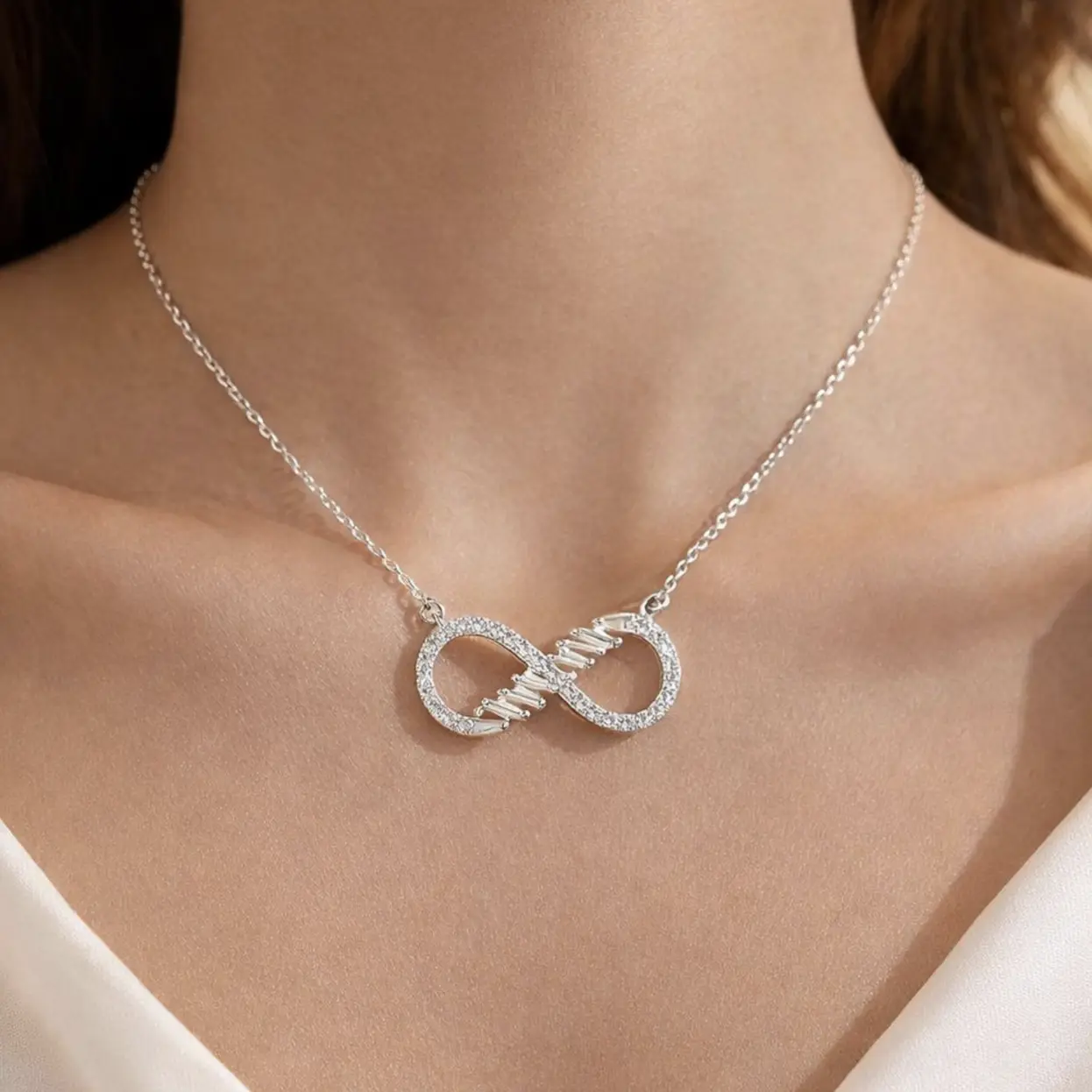 トップス HELIX LOGO CHARM NYLON SET UP Infinity DNA Helix Necklace – Romantic Valentine's, Couple, Wife