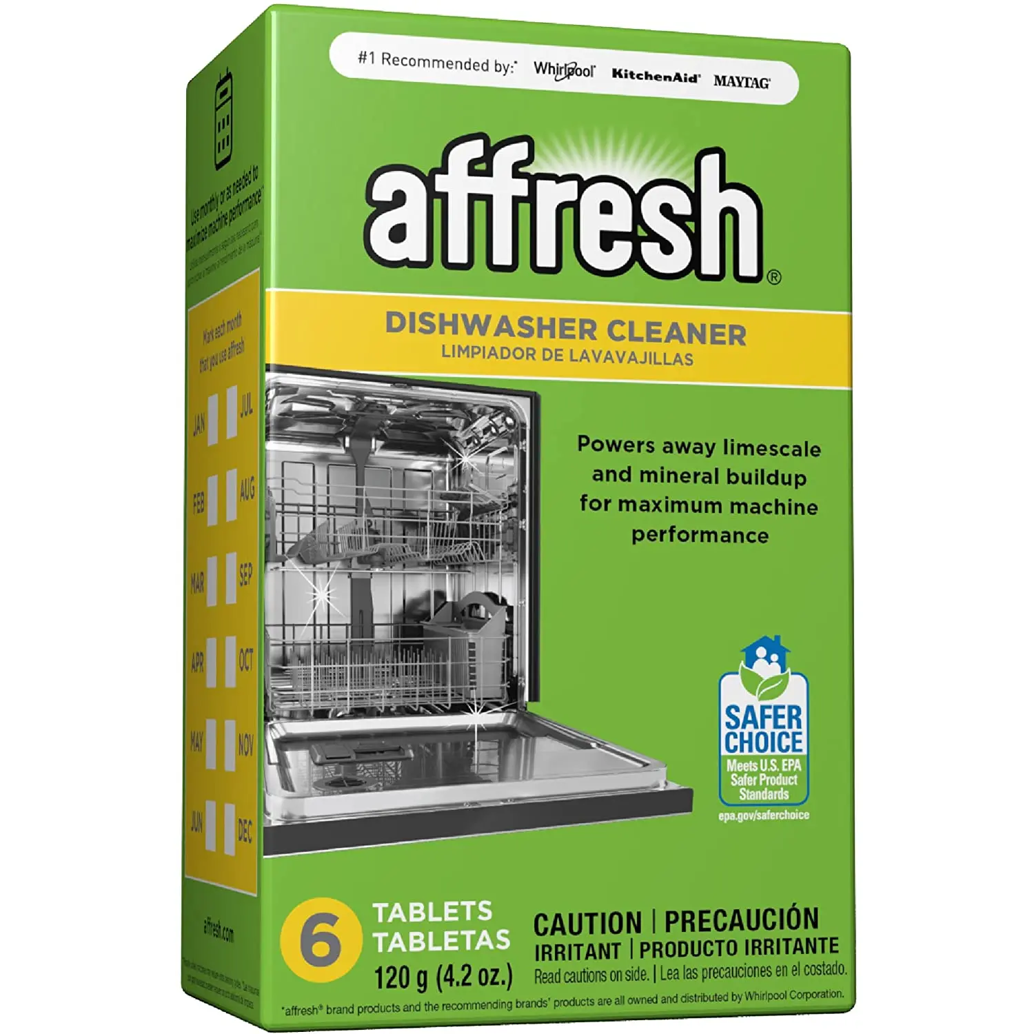 Affresh W10549851 Dishwasher Cleaner 6 Tablets Formulated to Clean inside All Machine Models, Count Whirlpool