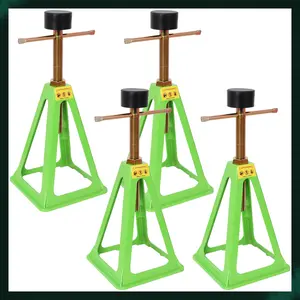 4-Pack RV Stabilizer Jacks, Heavy Duty Adjustable Screw Jack Stands for Travel Trailer Camper, 3300 Lbs Each Load Capacity, 11" to 17" Height Range, with Spare Nuts & Rubber Pads for RV Leveling & Sup