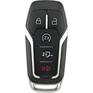 Key Fob Shell Case Replacement Fits for Ford F150 F250 2015 2016 2017 FCC ID:M3N-A2C31243300 P/N:164-R8117 Keyless Entry Remote Control 5 Button Pad Cover