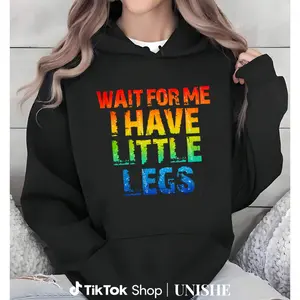 Soft and Cozy Hoodie with "Wait For Me I Have Little Legs" Print – Long Sleeve Casual Wear
