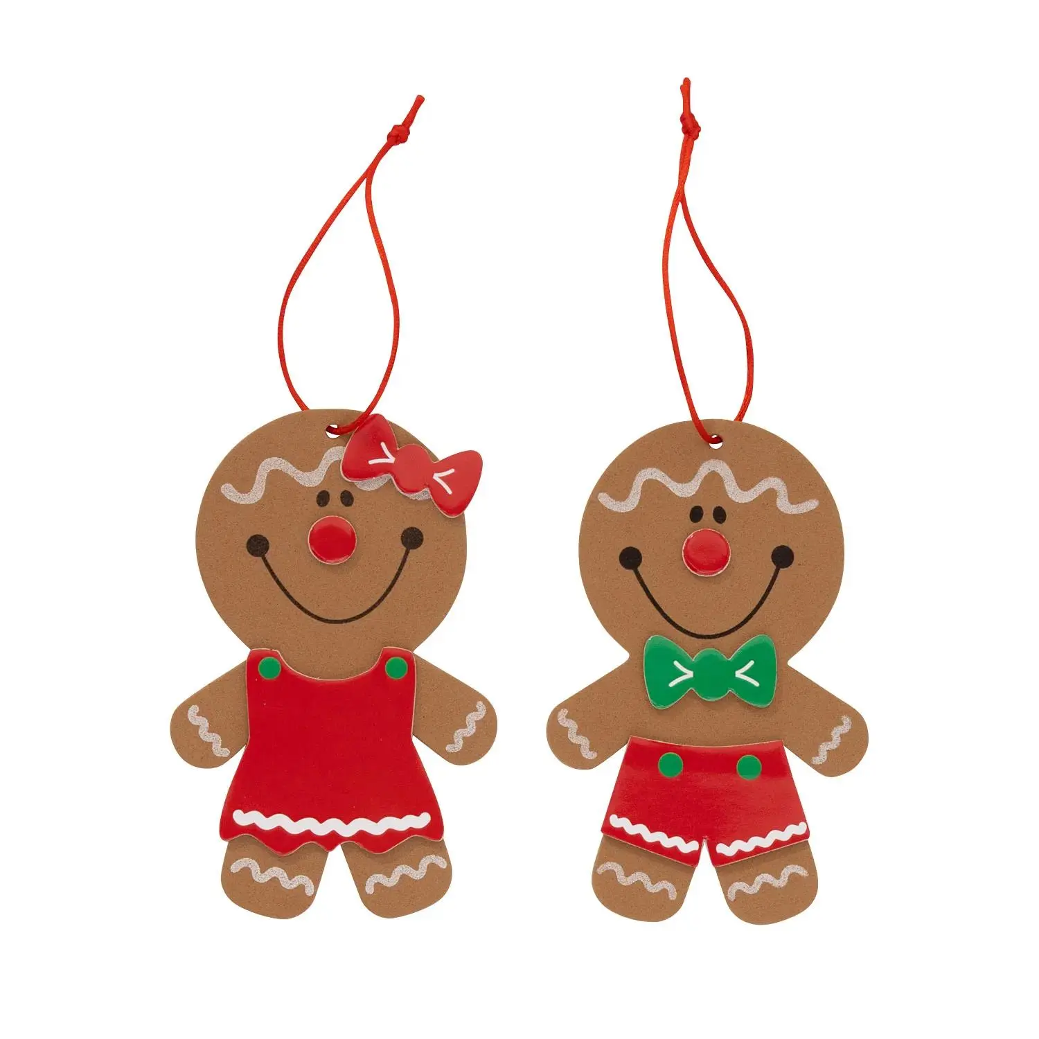 5" Big Head Gingerbread Cookie Craft Kit - Makes 12 Multicolor Gingerbread Character Hanging Ornaments, Festive Home Decor for Boys and Girls, Family, Thoughtful Presents
