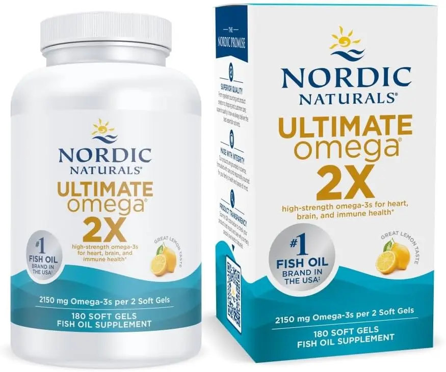 Nordic Naturals Omega-3 Fish Oil, Lemon Flavor, 180 Soft Gels