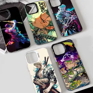 Anime Zoro Customized Silicon Shockproof TPU Smartphone Case - Protection Cover, Durable Soft Protector for iPhone 17,16,15,14,13,12,11 Pro Max Plus (Silver)