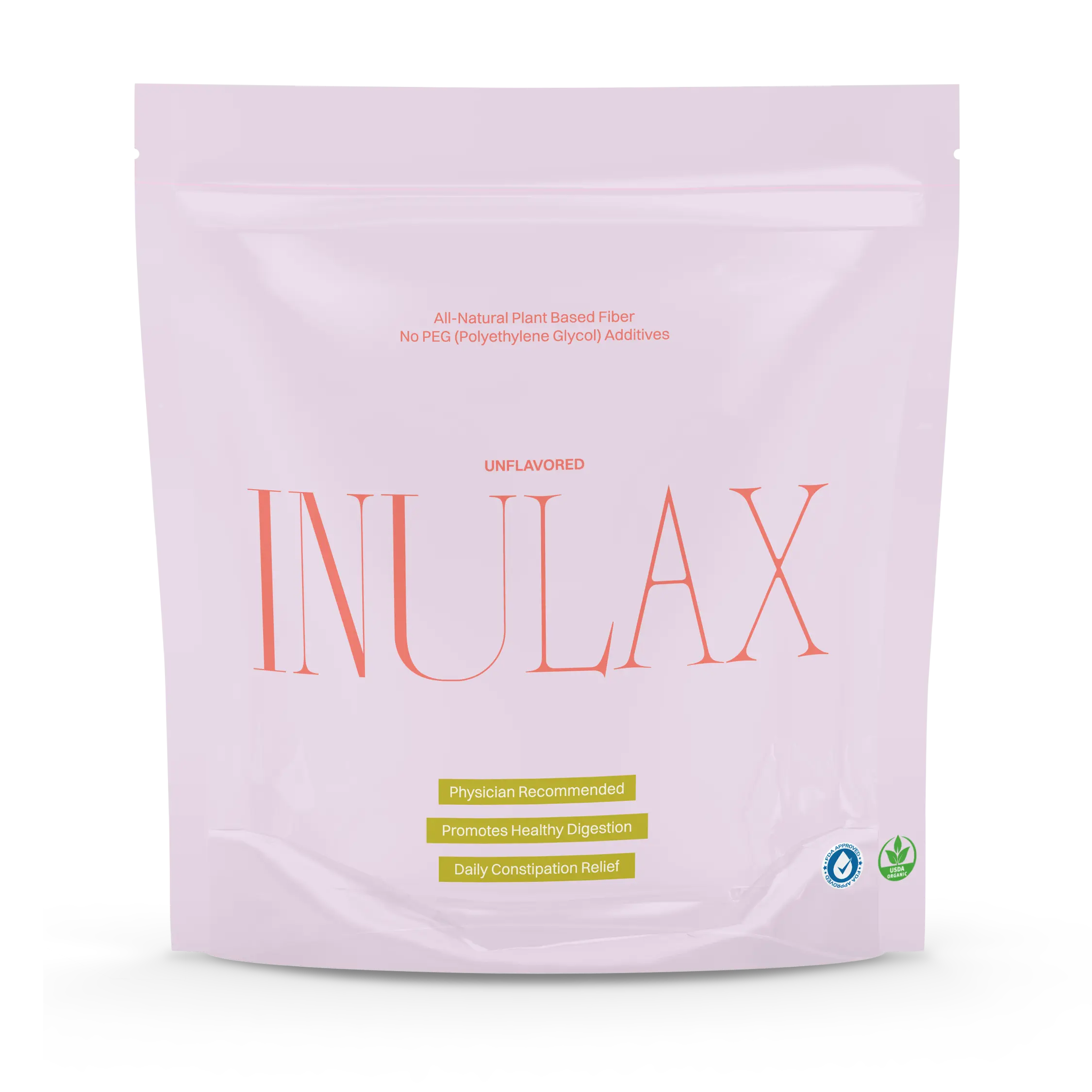 Unflavored Inulax Powder - 14 Stick Packs - Fiber Supplement - Daily Constipation Relief - Kid & Pet Friendly
