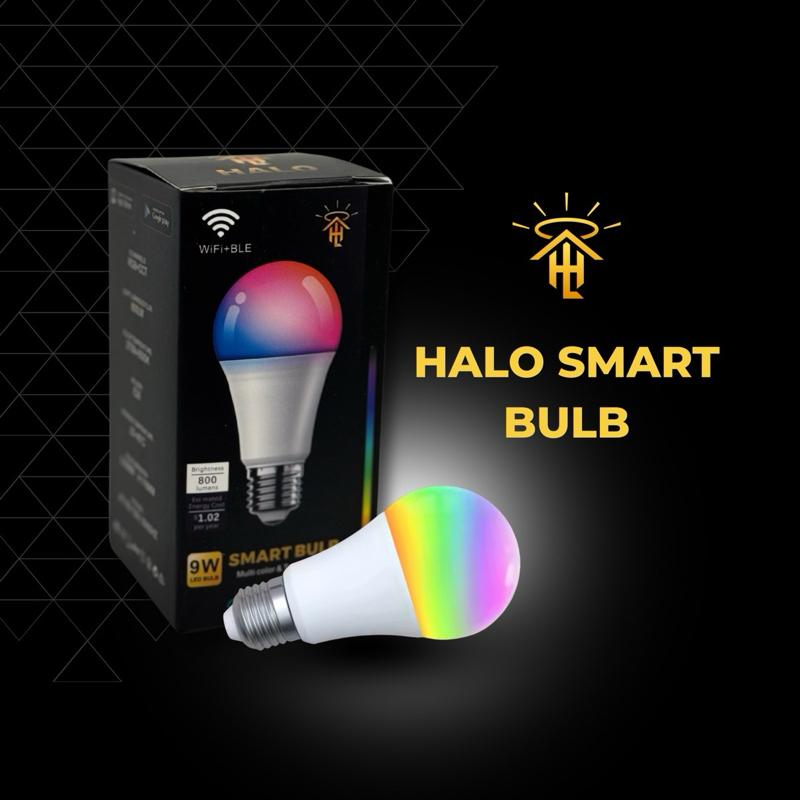 Halo Smart LED Lights 9W Bulb Multi Color Wi-Fi BLE Control Smart Bulb ...