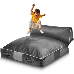 5x4.5 ft Large Soft Foam Sensory Crash Pad with Foam Blocks, Washable Cover, Giant Pillow Mat, Sensory Room Equipment for Jumping, Relaxing Play