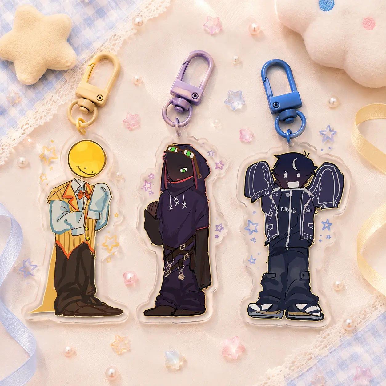Twixxel Verity and Mob Minecraft Keychains - Cute Characters, Kawaii Bag Charm for Keys, Backpack & Gifts, Collectible Fan Accessory, Aesthetic Game Merch!