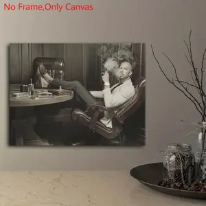 1 Piece/set Frameless Canvas Painting Print Poster, Unframed Art Print, Classic Realistic Portrait Art, Millionaire Mindset Andrew Tate, Ideal Gift for Bedroom, Living Room, Office, Dorm Hallway, Mural, Wall Decoration