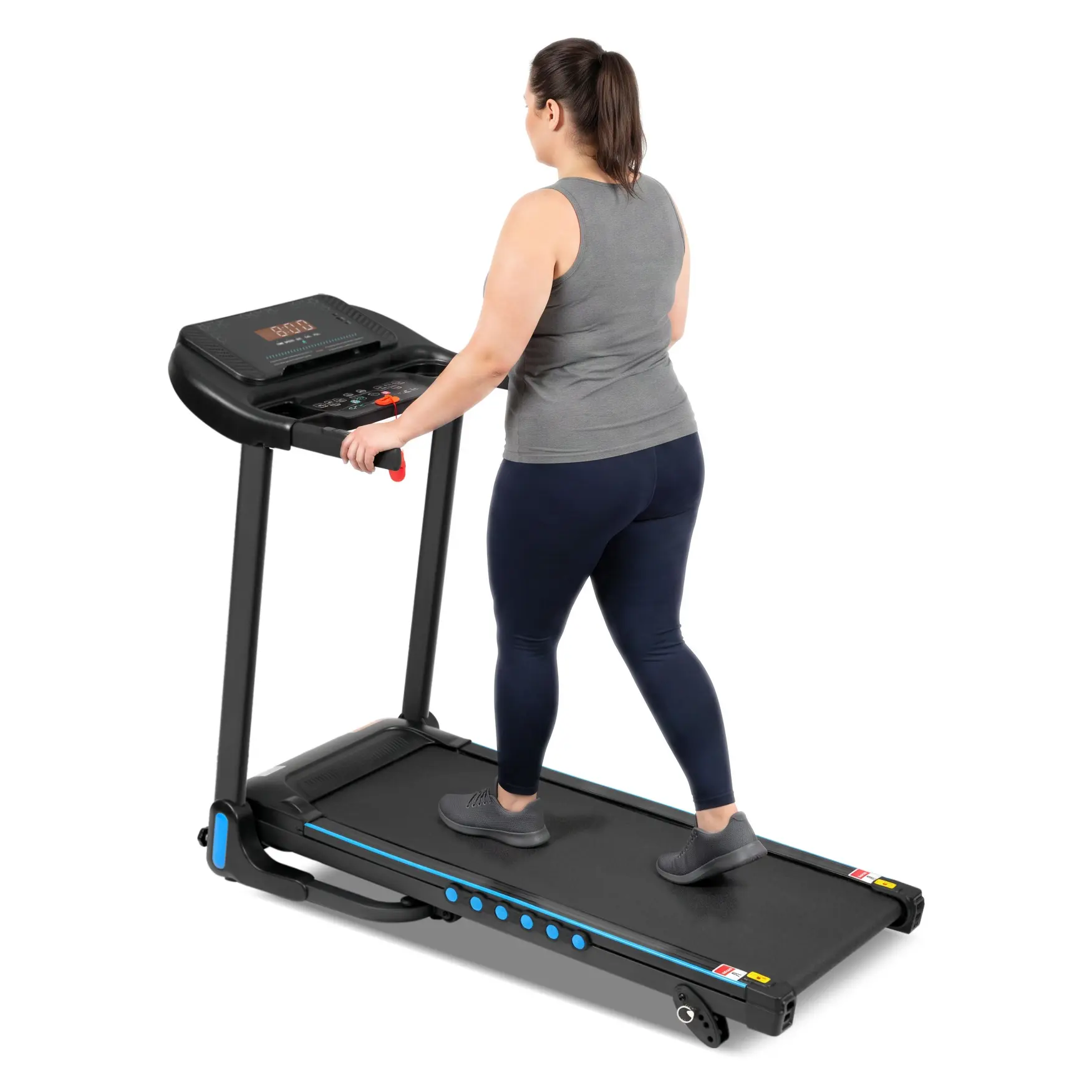 Heavy-Duty Treadmill for Home, Extra Sturdy Steel Frame, 350 lb Capacity, 15.35" Wide Belt, Quiet 40-55 dB, Handrail Speed Controls, 6% Incline, Hydraulic Folding