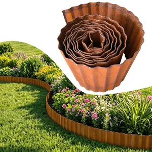 Outdoor Landscape Edging, Flexible Metal Garden Border, Horticultural Shaping Boundary, Wavy Lawn Edging, Courtyard Flowerbed Shaping Divider, Plant Root Barrier Fence