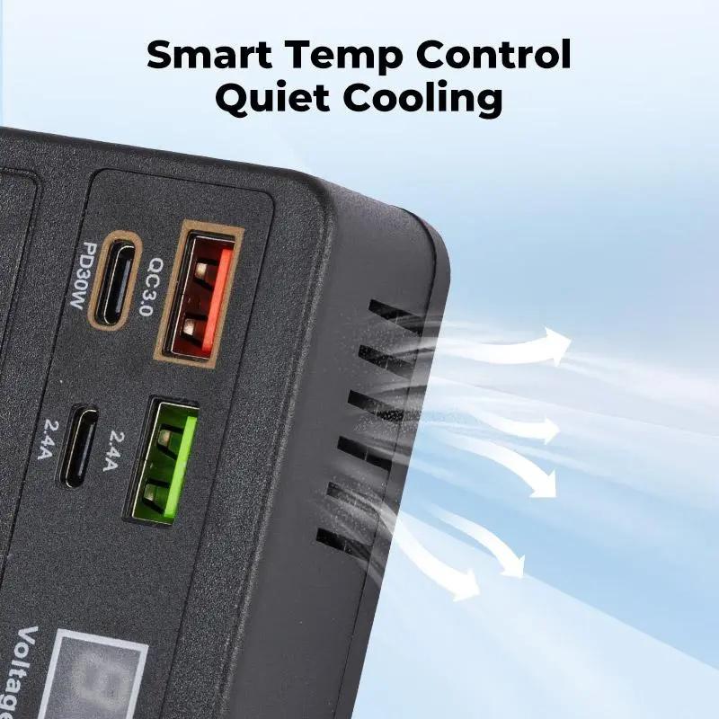 JOYTUTUS Car Power Inverter 12V–24V to 220V with Smart Chip QC3.0 Fast Charging USB Ports Bonus Wireless CarPlay Adapter for Laptops Tablets Mobile Phones JOYTUTUS Car Power Inverter 12V–24V to 220V with Smart Chip QC3.0 Fast Charging USB Ports Bonus Wireless CarPlay Adapter for Laptops Tablets Mobile Phones