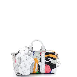Pre-owned Louis Vuitton material Messenger Bags Keepall Bandouliere Bag Limited Edition Portrait Monogram Canvas 25 by Rebag