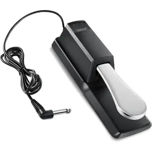 DSP-001 Sustain Pedal for Keyboard, Universal Piano Pedal with Polarity  for Digital Piano/Piano Keyboard/MIDI KeyboardSynthesizer, 1/4'' (6.35mm) Input Plug, 63'' (1.6m)