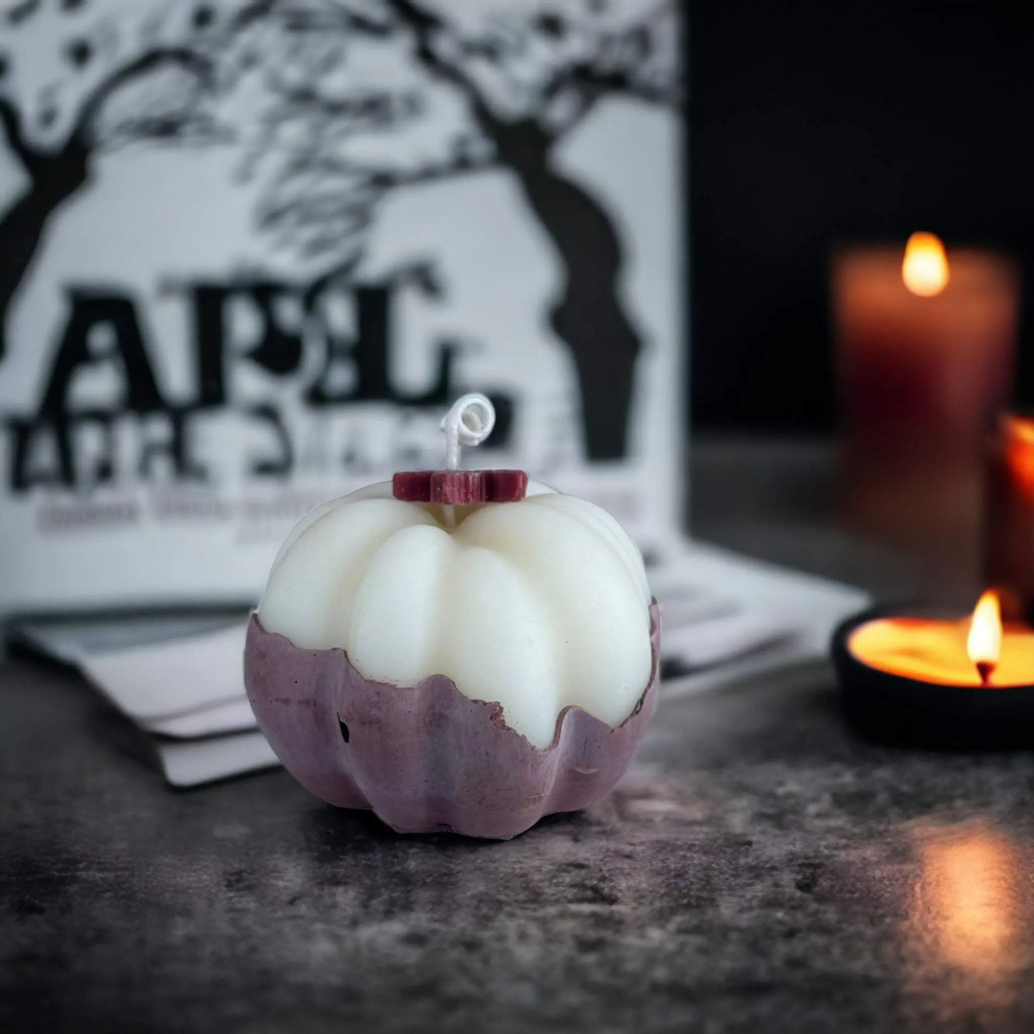 Pumpkin Concrete Candle - Apple Maple Bourbon- Soy-Beeswax Blend
