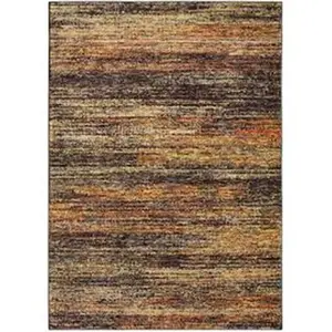 212 MAIN Atlas Machine-Woven Nylon Mix Area Rug, 2x8ft3in, Gold & Charcoal, Casual Vibe, Abstract Look, Indoor-Use Household Floor Covering