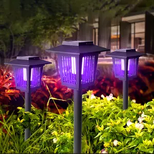 3 Pack Solar Bug Zapper Outdoor Mosquito Repellent 2 in 1 Waterproof Mosquito Killer and Lighting Lamp with Ground Stake USB Rechargeable Zapper for Backyard Patio Garden