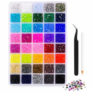 40000Pcs 3mm AB Flatback Rhinestones Kit, Nail Art Set for DIY Home & Festive Decoration