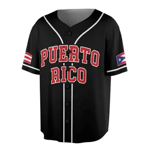 Custom Name Patriotic Puerto Rico Flag Baseball Jersey Puerto Rican Pride Shirt S-5XL