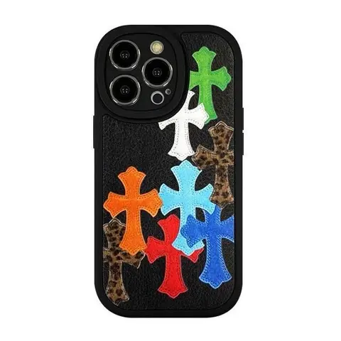 Ultra-Thin Leather Shockproof Animal Print Smartphone Case - Precise Fit for iPhone 17,16,16 Plus,15,15 Pro Max,14,13, No Bulk, Soft Silicone Feel, Leopard Cross Pattern, High-End Design, Raised Bezels, Lens Lift Lip, Unisex Holiday Gift, Iphone13