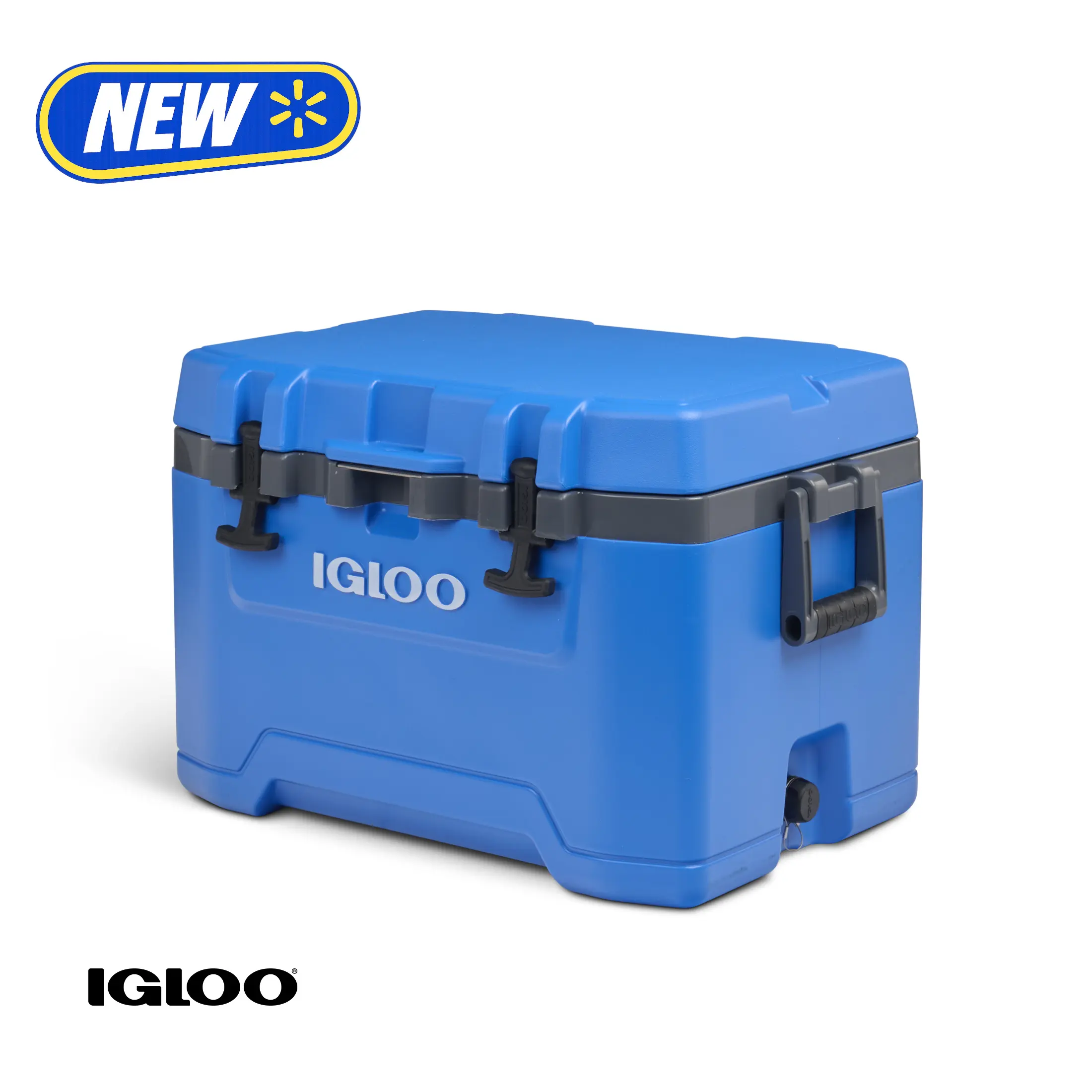 Igloo 50 QT Overland Ice Chest Cooler For Camping Tailgating Outdoor Food Storage Blue Heavy Duty Insulated Box