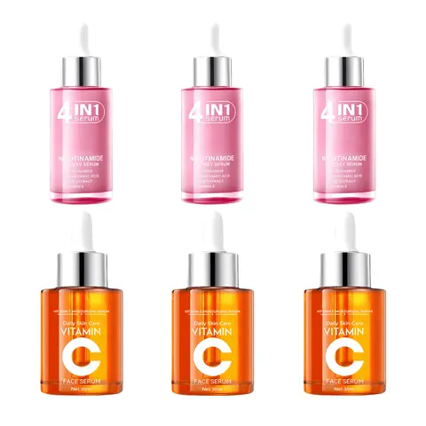 [BUY 1 GET 2 FREE] 5x Vitamin C Face Serum & Korean 4-in-1 Super Essence Lotion Moisturizing Face Cream Korean Vitamin C Face TonerSerum 5 En 1 Moisturizing & Nourishing Serum 30ml for Comprehensive Skincare