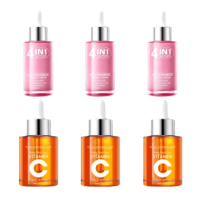[BUY 1 GET 2 FREE] 5x Vitamin C Face Serum & Korean 4-in-1 Super Essence Lotion Moisturizing Face Cream Korean Vitamin C Face TonerSerum 5 En 1 Moisturizing & Nourishing Serum 30ml for Comprehensive Skincare