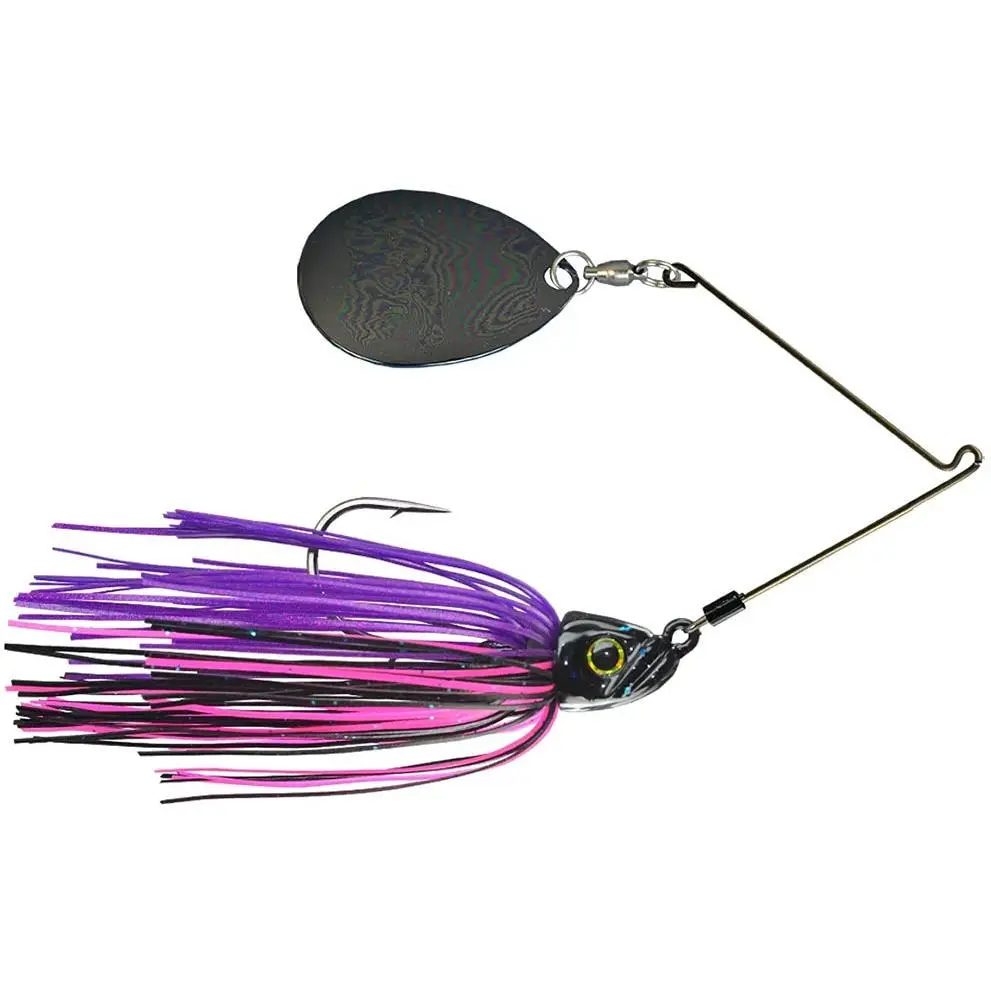 Pro Titanium Wire Single Colorado Spinnerbait Fishing Lure - Wobble Action Head, Soft Silicone Skirt, Sharp Mustad Hook, 3/8 oz & 1/2 oz (2 Weights), Spring Vibration, Easy Penetration & Strength, Fishing Gear and Equipment