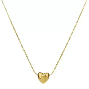 Heart-Shaped Charm Necklace Gold Statement Chain