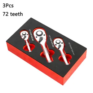 3/8 Inch Short Handle Ratchet Head, 72 Teeth Quick Release Wrench, Compact Bi-Directional Design for Car Repair Home Industrial Use Socket Ratchet Wrench