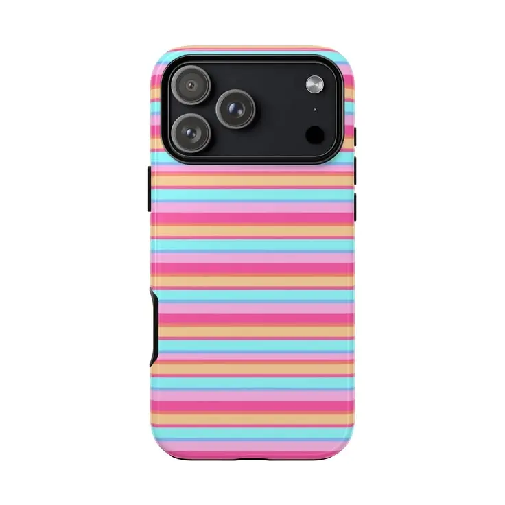 Maldives striped phone case, a sturdy and durable 2-in-1 protective case, compatible with iPhone 17/16/15/14/13/12/11 Pro Max/Plus/Pro, and Samsung Galaxy S26/S25/S24/S23/22/21 series. A simple and stylish phone case, the perfect birthday gift.