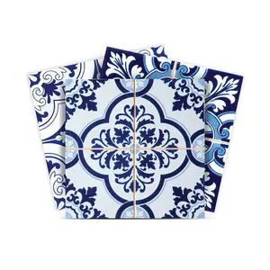 360 stand 360 Tile - 12x12 in Glossy Azul Multi Mosaic Waterproof Coastal Colorful Vinyl Removable Peel & Stick Decorative Tiles Sticker for Kitchen Stick on Backsplash & Wall Home Decor, Room