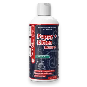 Maddie's American - Itchy Pet Approved - Puppy + Kitten 2-in-1 Shampoo Ultra Gentle Fruity Scent Tearless Hypoallergenic Nourishes Conditions Deodorizing Grooming Formula