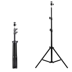 1.7m Aluminum Alloy Phone Live Streaming Stand, Tripod Selfie, Adjustable Height Floor Lamp, Portable Photography Light Holder for Vloggers & Content Creators
