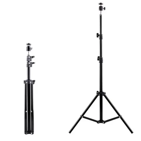 1.7m Aluminum Alloy Phone Live Streaming Stand, Tripod Selfie, Adjustable Height Floor Lamp, Portable Photography Light Holder for Vloggers & Content Creators