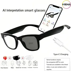 Smart Ai Glasses for Men and Women, 8 Mp Ultra-Wide Camera, Open-Ear Speakers, Bluetooth-compatible, Color-Changing Lenses, Multilingual Translation