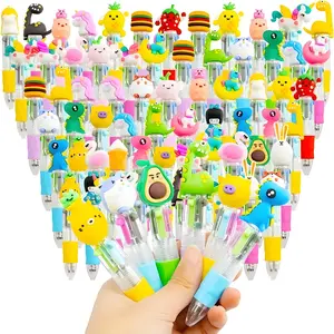 Kids Pen Gift Set 20-50 Mini 4-in-1 Multicolor Ballpoint Pens with Animal & Fruit Prints Compact Size for Younger Users Adorable Designs for Fun Writing Valentine's Day & Friendship Day Gift