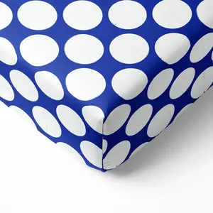 Bacati Ikat Chevron 100% Cotton Percale Fitted Crib Sheet – Large Dots – Navy