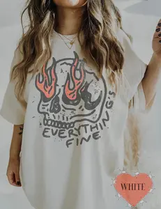 Comfort Colors Everything Is Fine Shirt Skull Tee Boho Vintage Tee Trendy Graphic Tee Skull Rebel Rock n Roll Grunge Edgy Outfit Boho Hippie