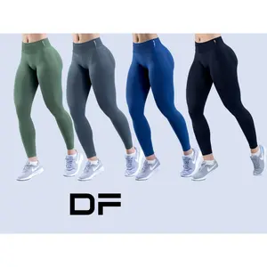Women's Seamless High-Impact Leggings - Low-Waist Scrunch Bum Sports Tights, All Seasons Gym & Yoga Bottoms