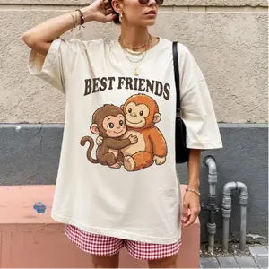 Punch the Monkey & Plush Orangutan Tee, 10% Donated to Wildlife Sanctuaries Graphic Tee, Cute Monkey Art Tee, For Men and Women