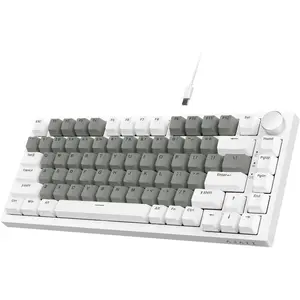 X Ajazz AK820 Hot Swappable Mechanical Keyboard 75% Percent,TLK Custom Wired Keyboard Gaming with Rotary Knob,Poron ,Silicon Pad,Led Backlit,NKRO for Win/,Gasket, Yellow