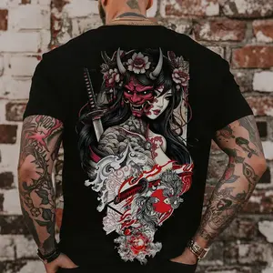 Oni Geisha Katana Printed Men's T-shirt