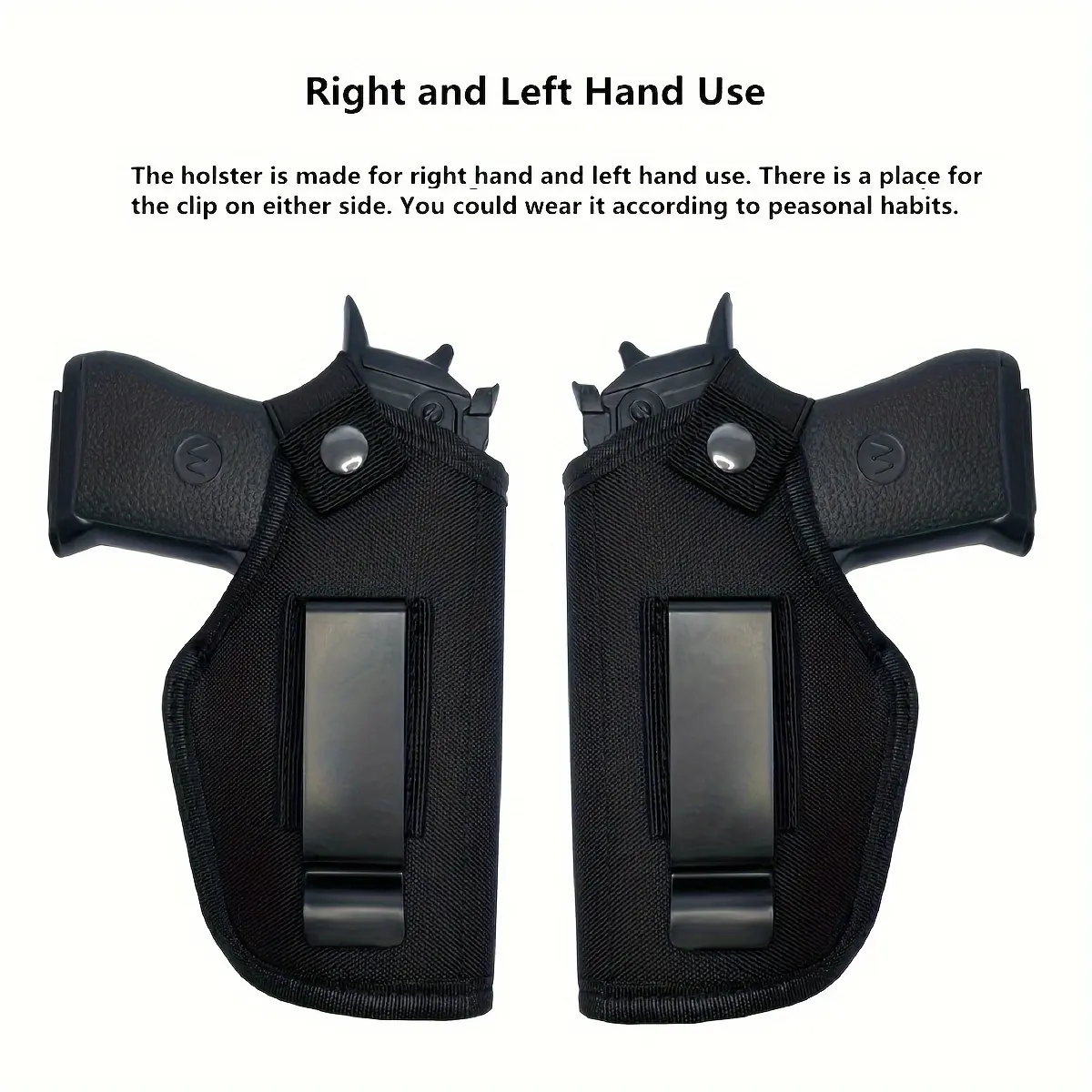 Nylon Concealed Carry Holster, Comfortable IWB OWB Dual-Use Design with Snap Closure for Hunting and Fishing, Inner/Outer Belt, Comfortable And Safe