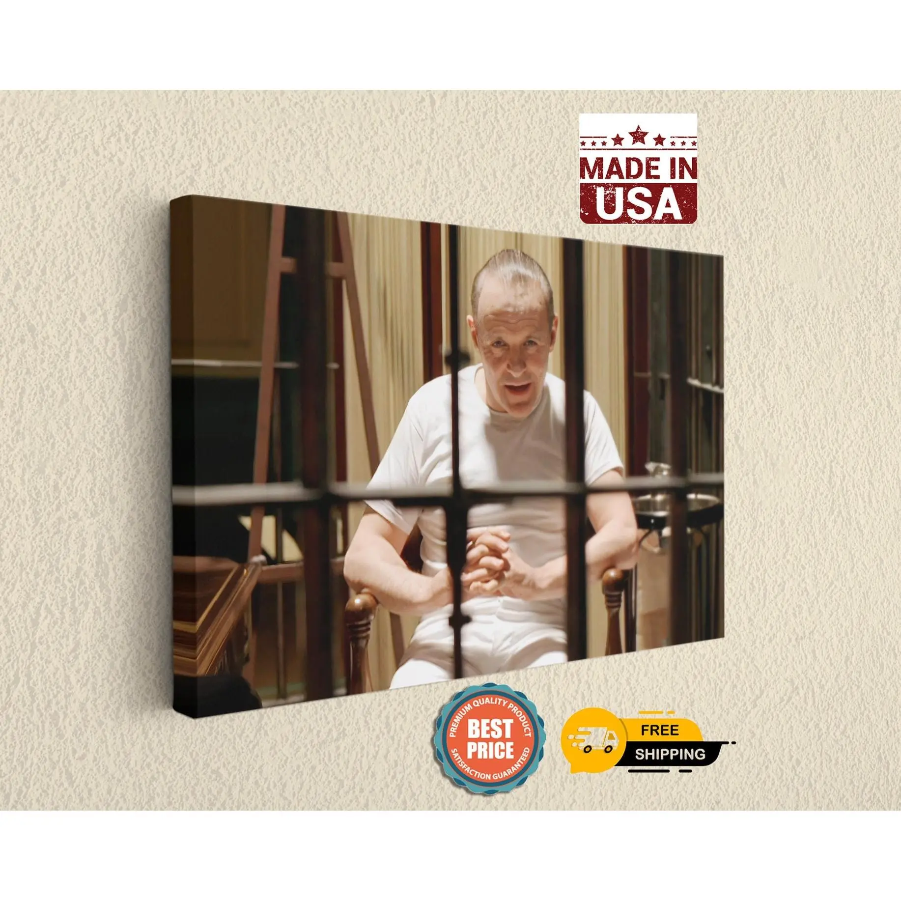 Hannibal Lecter in Cell Silence of the Lambs - Movie Photography Art - Canvas Wall Decor - Canvas Wall Art - Home Decor