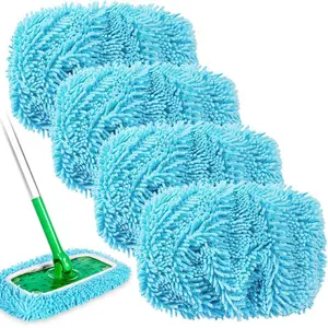 8 pieces Dry Sweeping/Wet Mopping Cloths for Swiffer Sweeper Mop Deluxe Reusable & Washable Microfiber Mop Pads for All 10 Inches Flat Mop (Mop is Not Included)