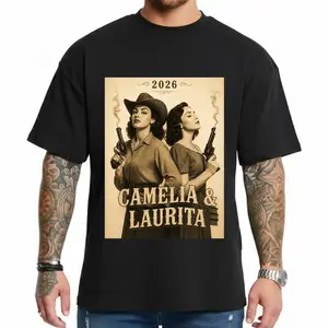 Camelia & Laurita Garza Oversized Graphic Printed Unisex Fashion Apparel - Loose Street Style Outdoor Wear, Women Fashion Gift, Full Size 2105 T-shirt/Hoodie/Sweatshirt  Streetwear Tee